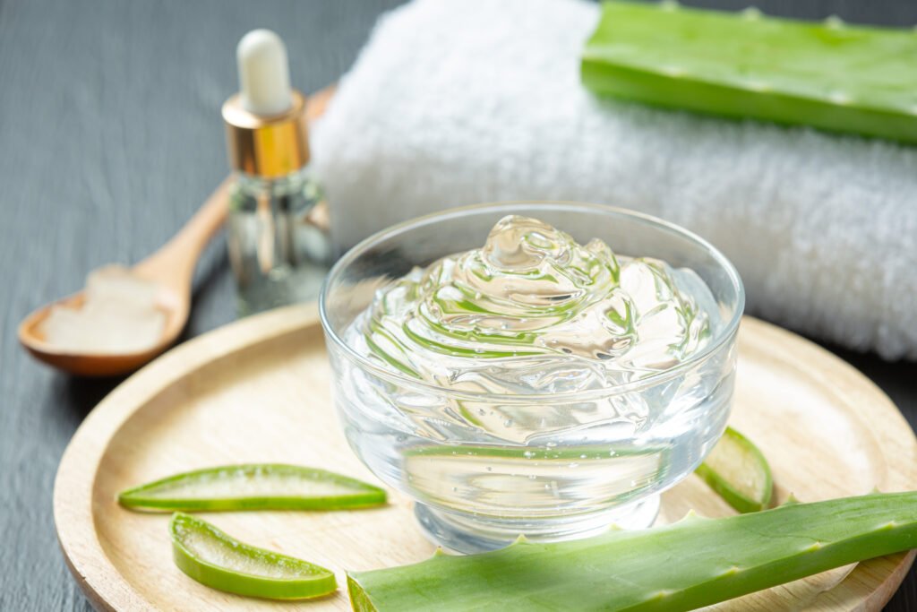 Aloe vera gel for soothing acne treatments and natural pimple solutions