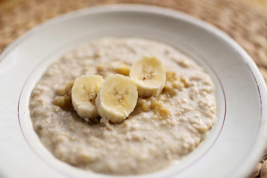 Natural skin care mask preparation for homemade face masks for healthy skin using banana and honey.