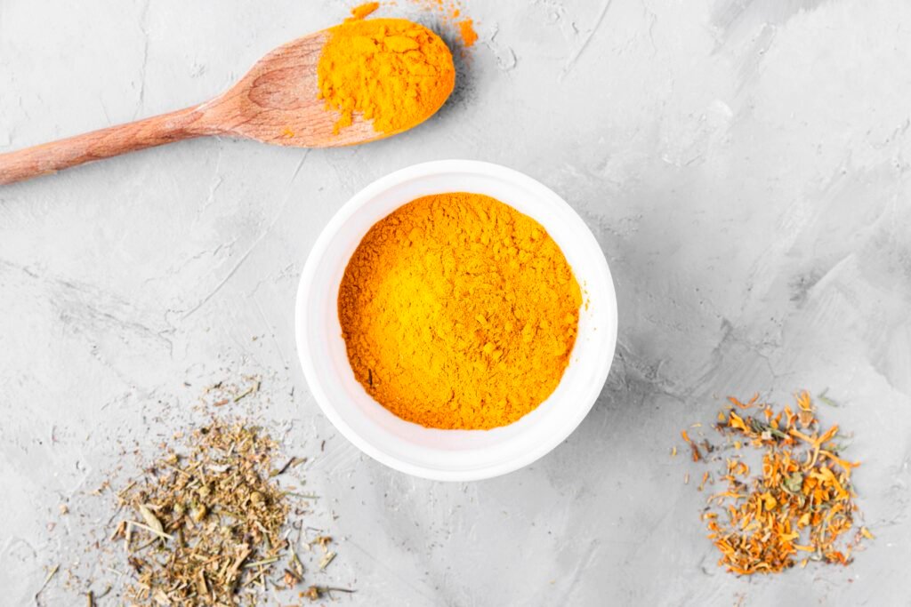 Turmeric powder for anti-inflammatory acne treatments and pimple solutions