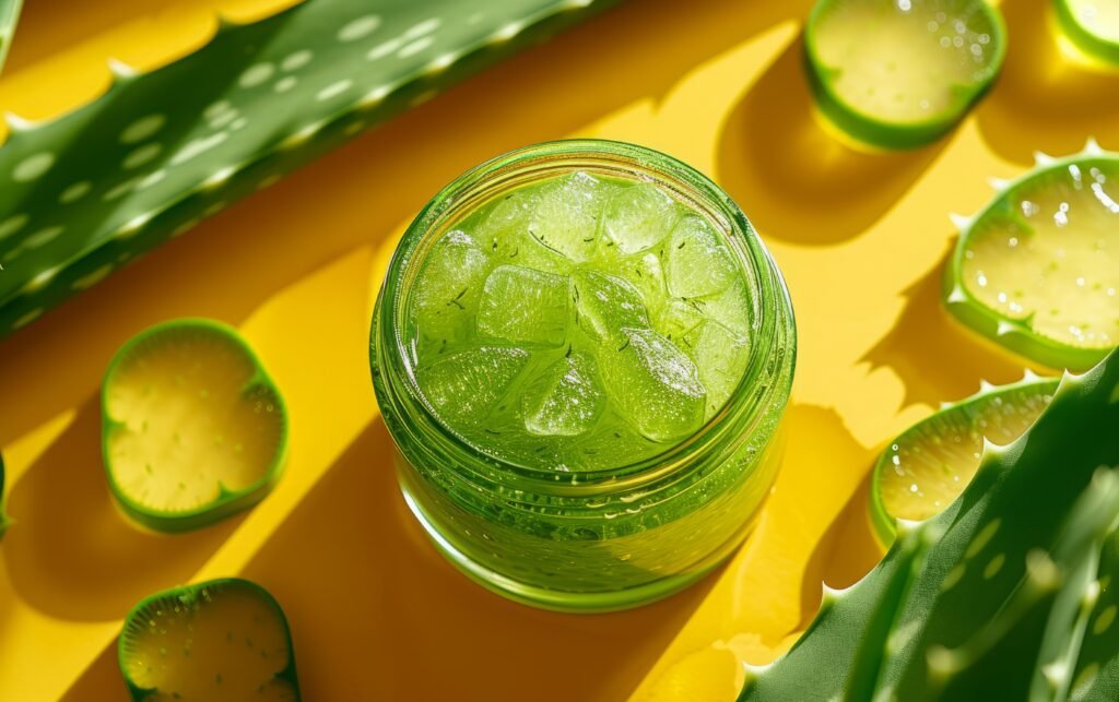 Aloe vera gel for soothing skin: natural skin care remedies for hydration and healing.