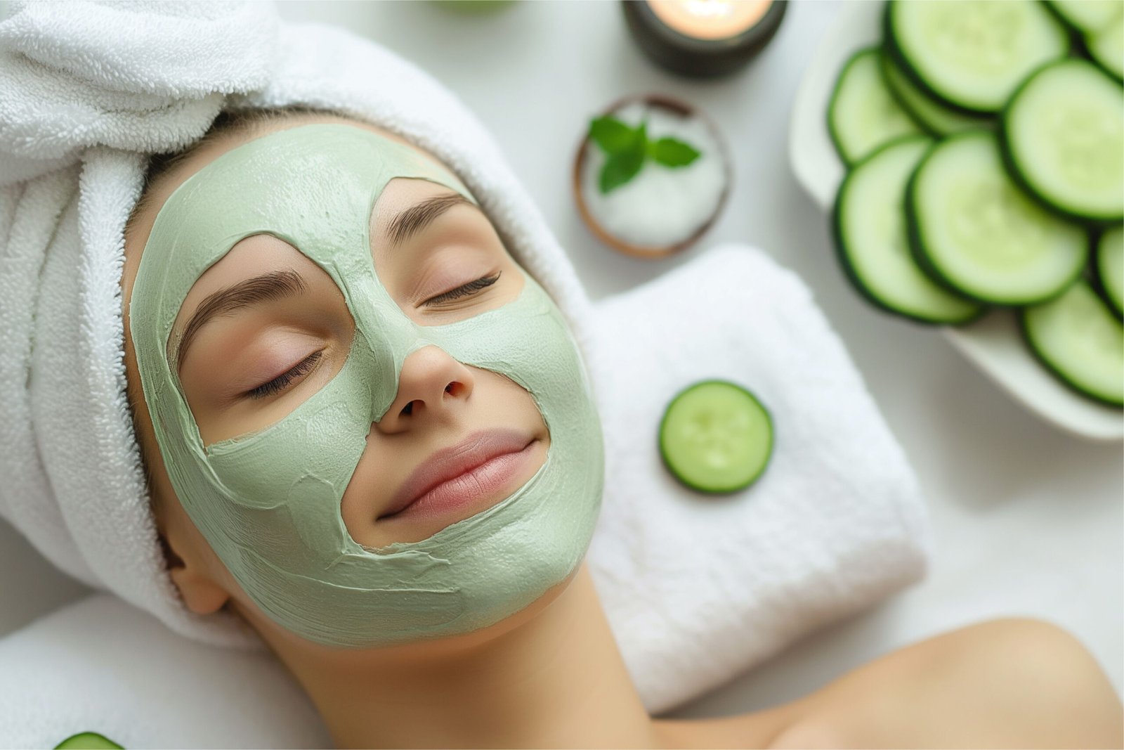 Applying homemade face masks for healthy skin as part of a natural skin care mask routine.