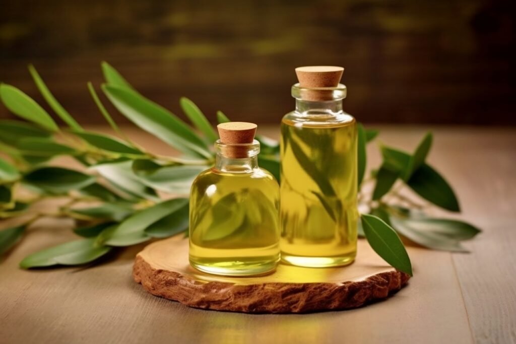 Tea tree oil for acne relief: homemade skin care remedies for reducing inflammation and bacteria.